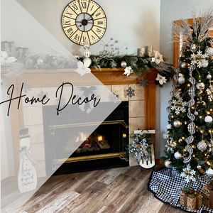 fireplace decorated with Christmas modern farmhouse style